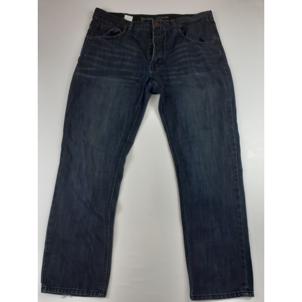 DECREE MENS BUTTON FLY SLIM TAPER LEG JEANS